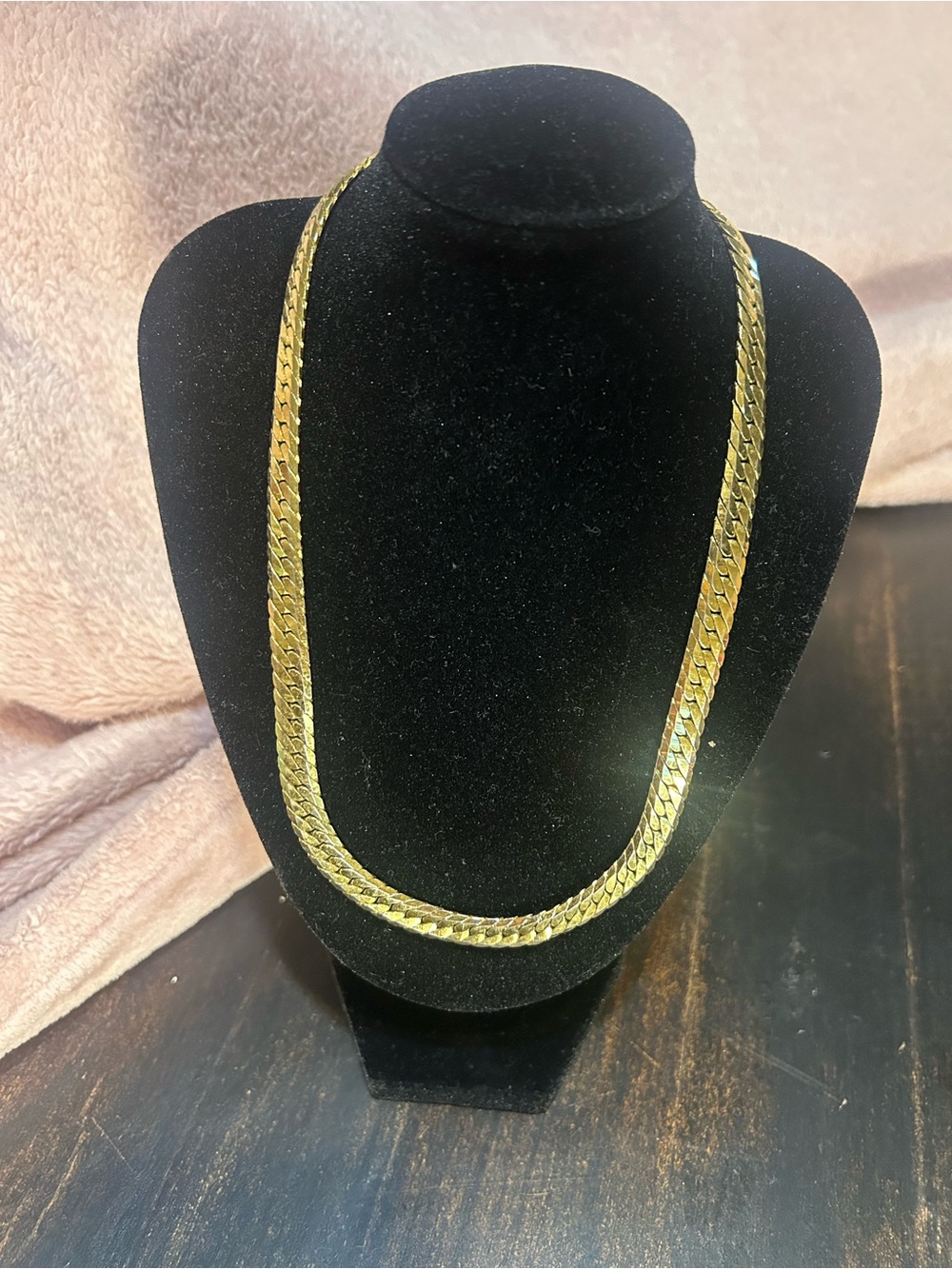 Napier Gold Tone Herringbone Necklace